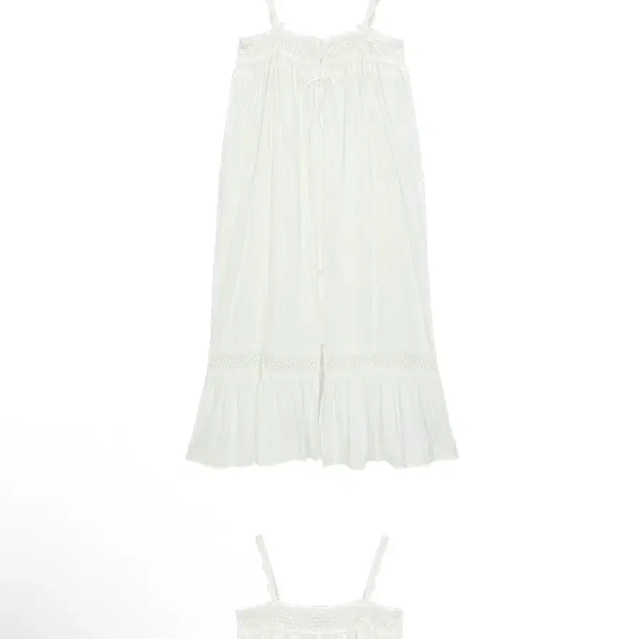 애즈이프캘리 LACE TRIM MAXI DRESS WHITE