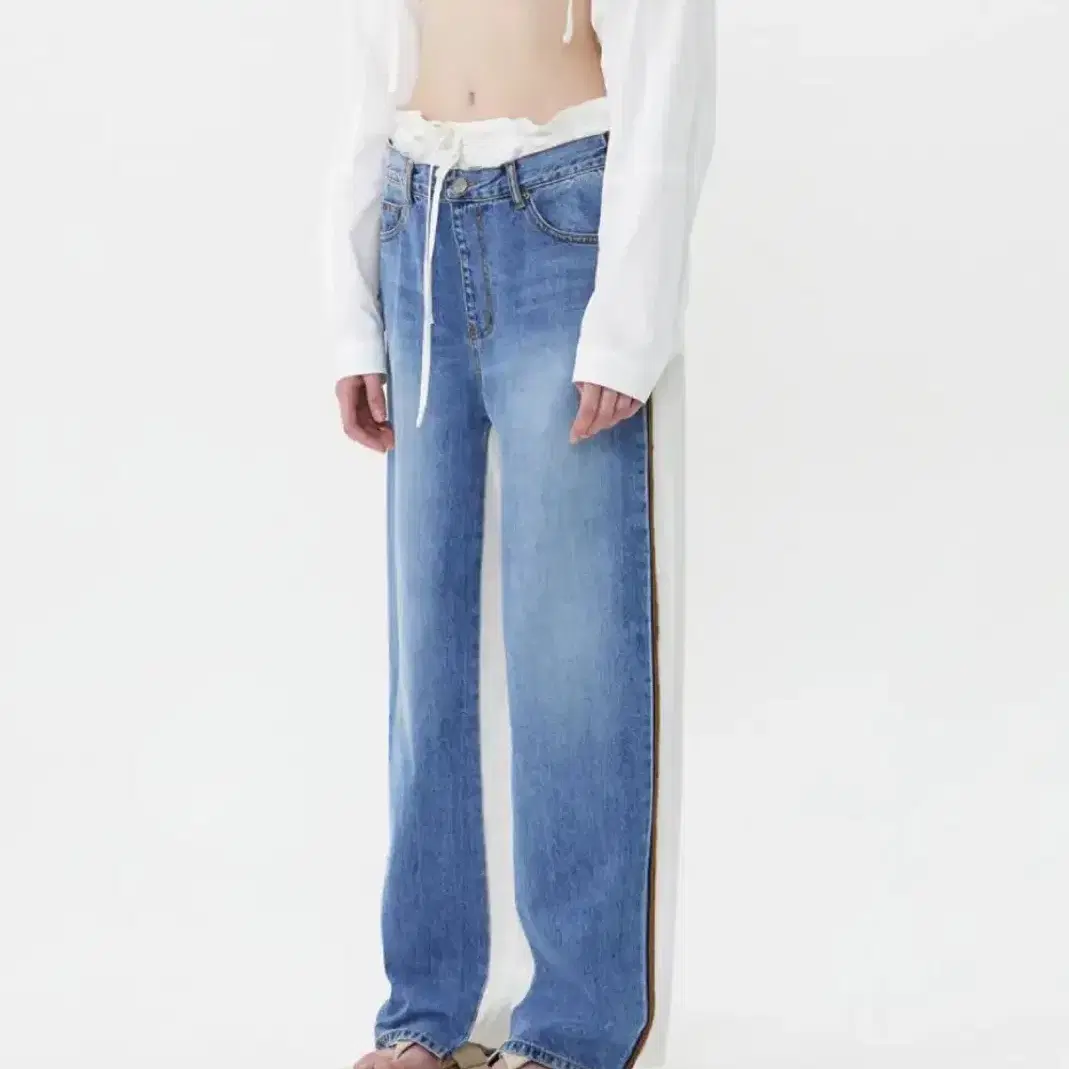 [더오픈프로덕트] front jeans cotton pants white