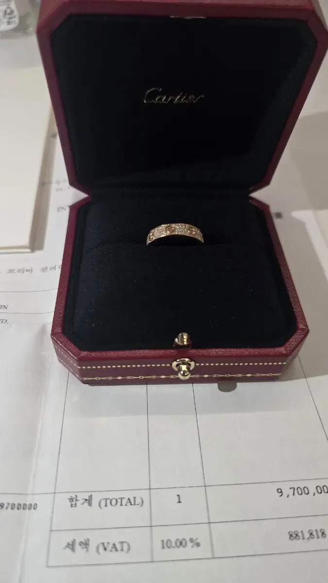 Cartier Love Full Pavé dia Ring 47 for sale.
