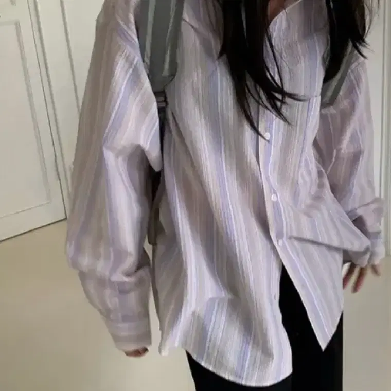 Blemto stripe seersucker shirt