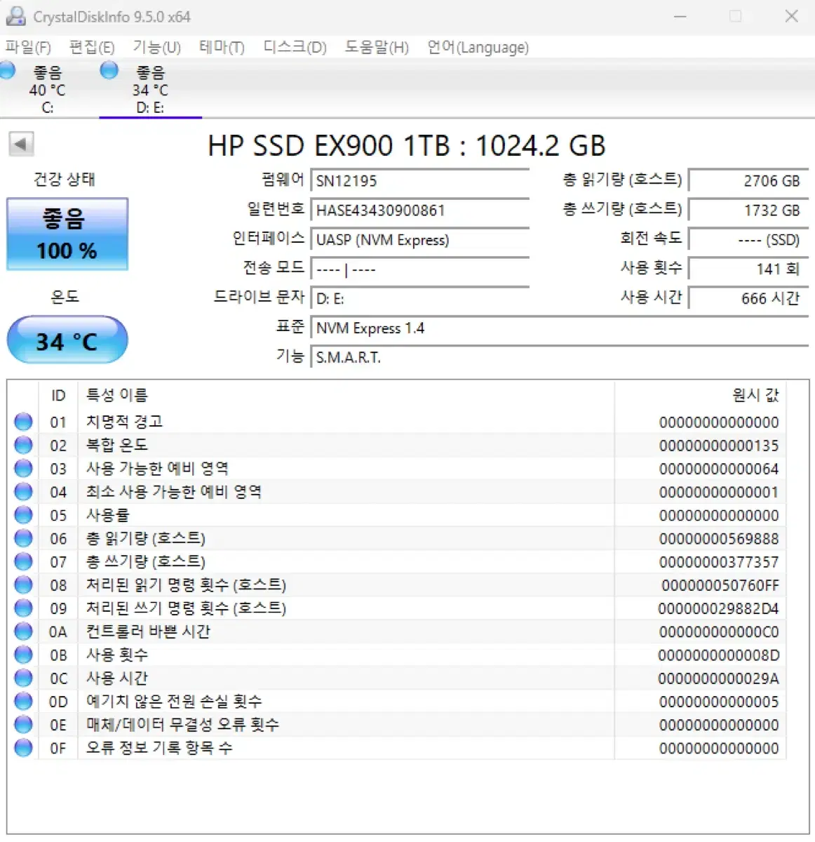 Hp nvme ssd 1tb + 외장케이스