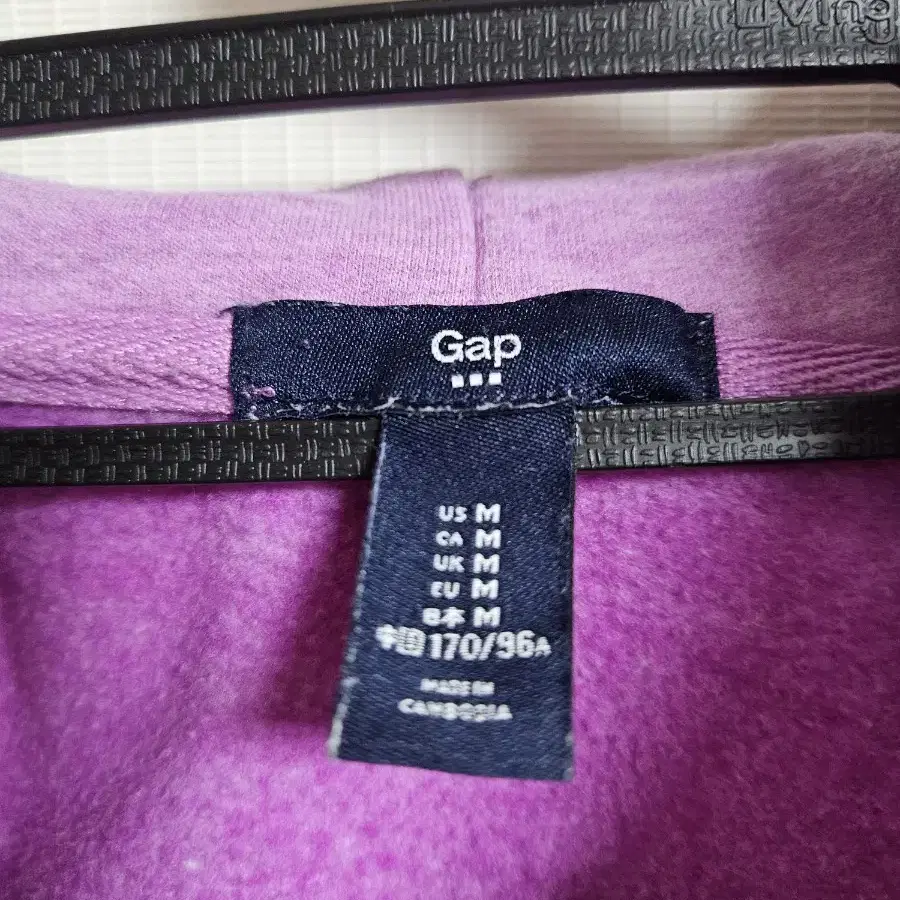 GAP 연보라 기모 후드집업