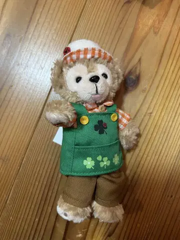 네잎 클로버 자수 곰 봉제 인형