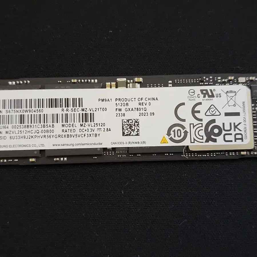 컴퓨터 저장장치 삼성 NVME SSD PM9A1 512GB