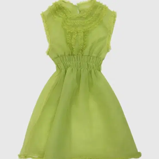 [1회착용]프레클러플드레스ruffle mini dress in green