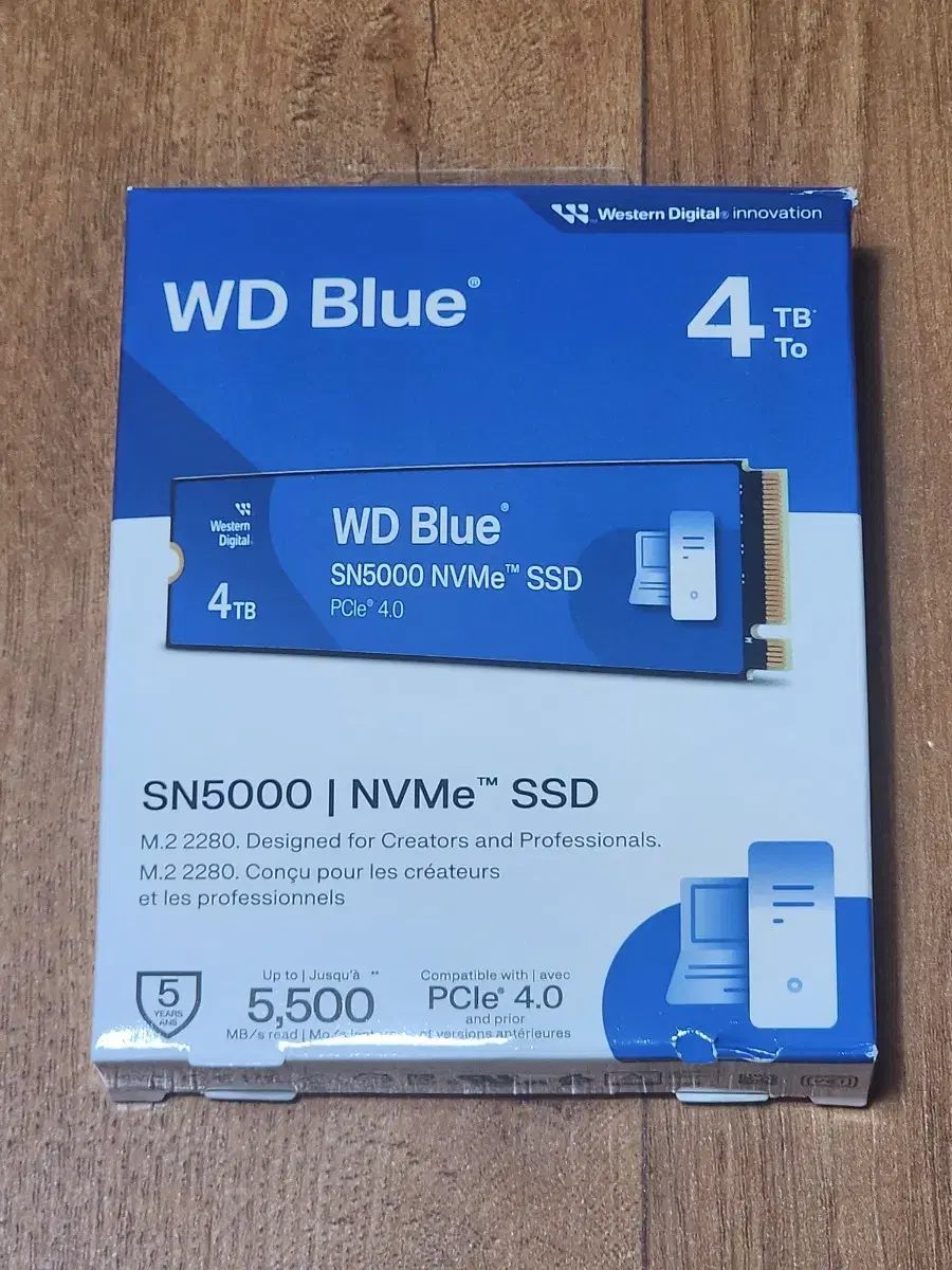 [미개봉] WD Blue SN5000 Nvme 4TB 팝니다.