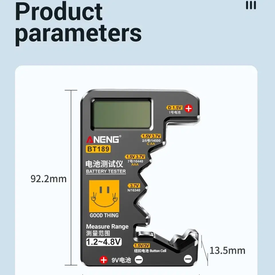 단추 셀 배터리 측정 테스터기 9v aa aaa n d c