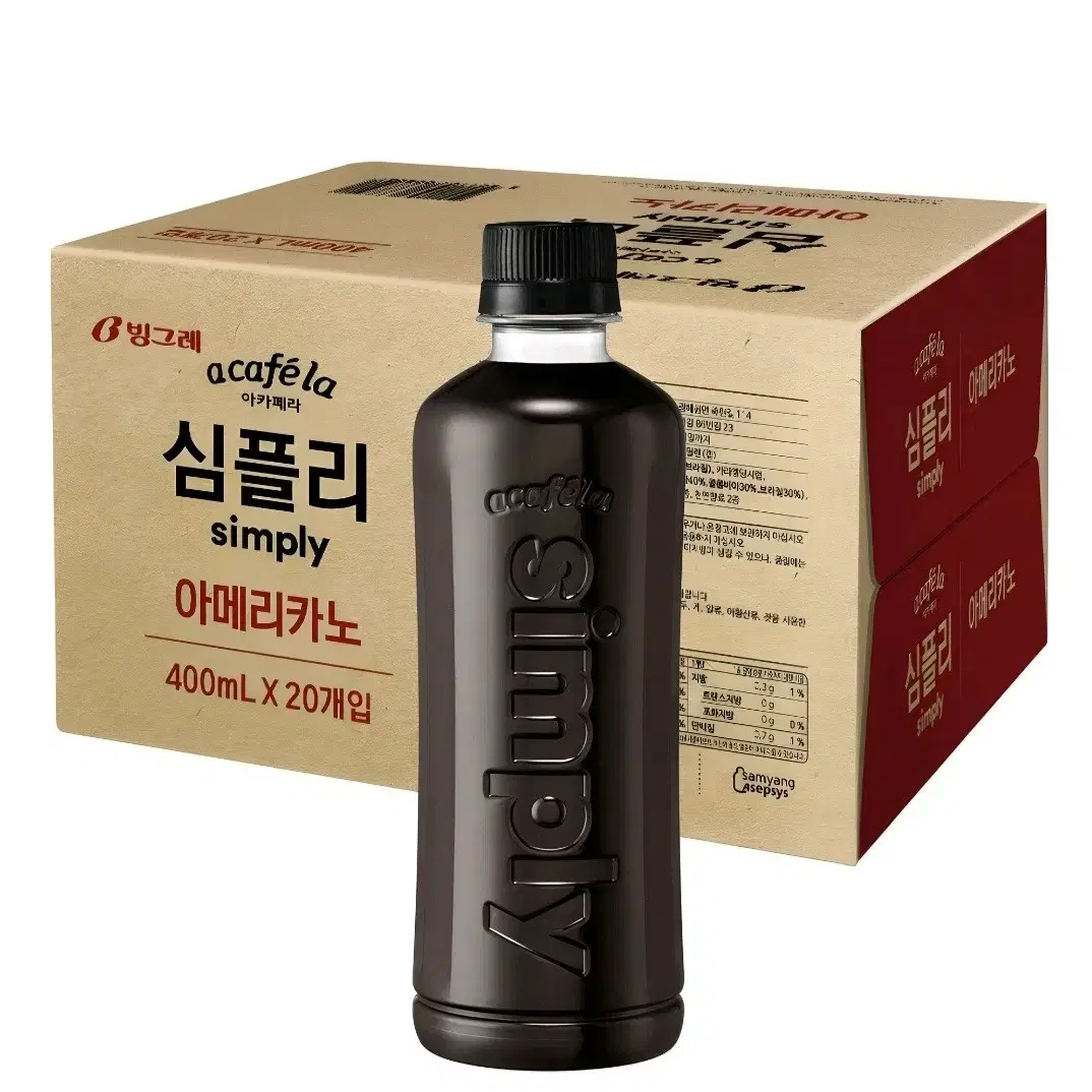 아카페라 심플리 아메리카노 무라벨, 400ml, 20개