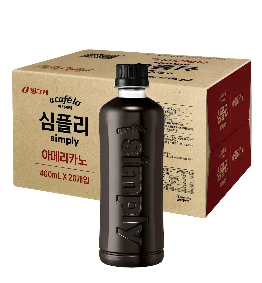 아카페라 심플리 아메리카노 무라벨, 400ml, 20개