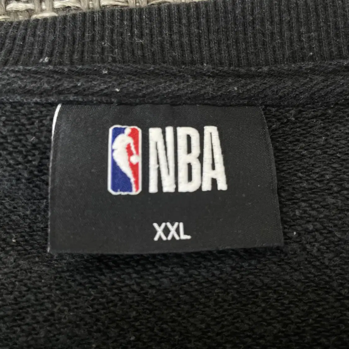 NBA 블랙 스몰로고자수 베이직 코튼 맨투맨 XXL