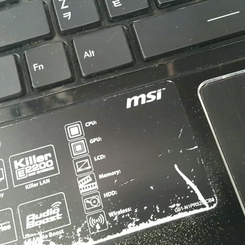 MSI  노트북  i5   GE60  부품용