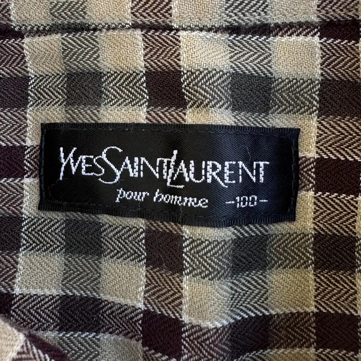 YvesSaintLaurent  입생로랑 자수 체크 코튼 셔츠