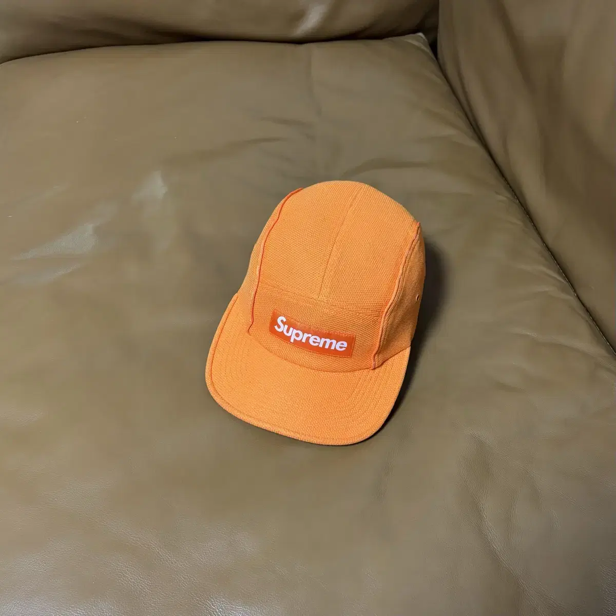 Supreme 슈프림 오렌지 캠프캡 모자 (Piping Orange)