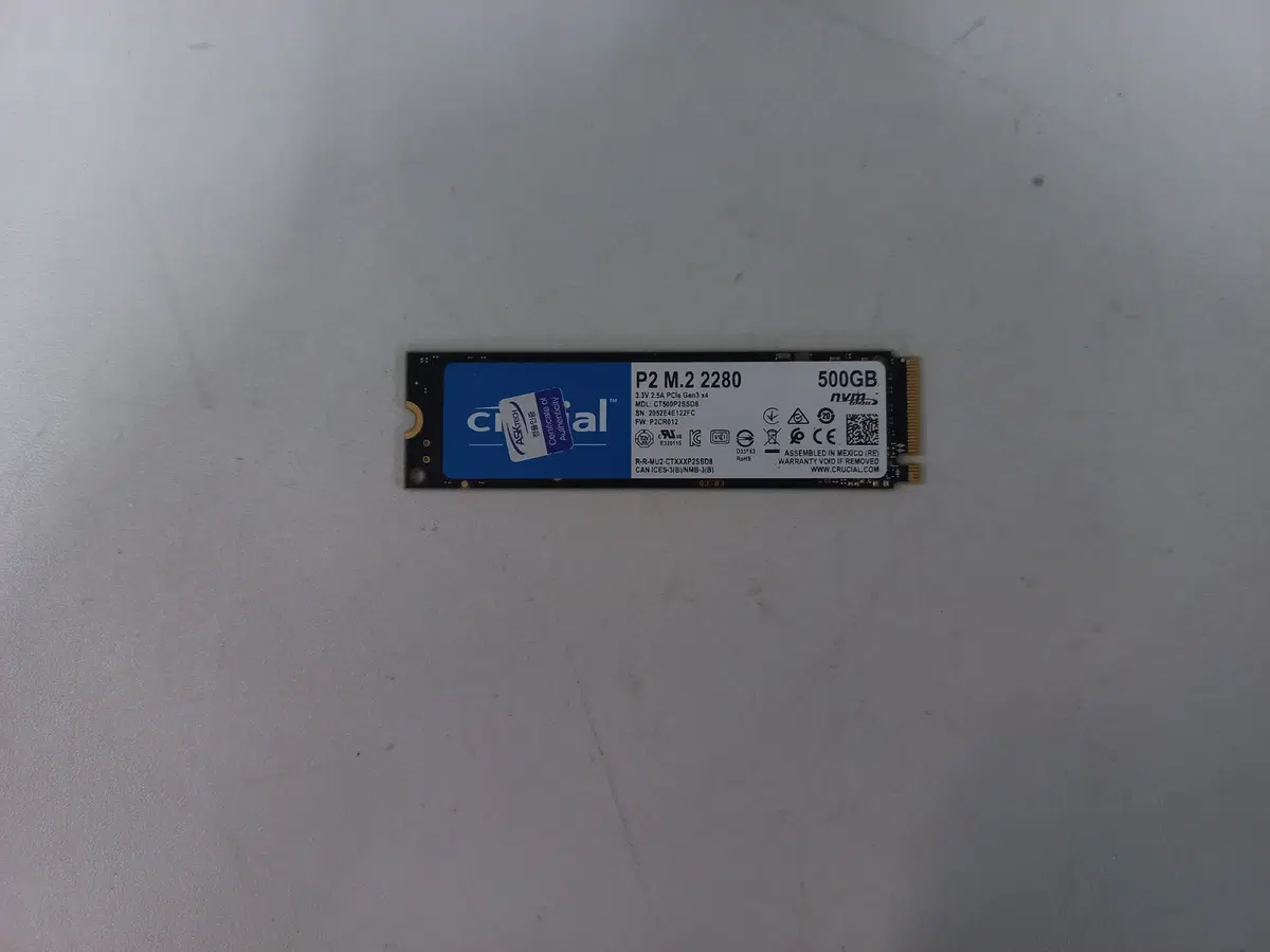 마이크론 Crucial P2 M.2 NVMe(500GB)무상26년1월까지