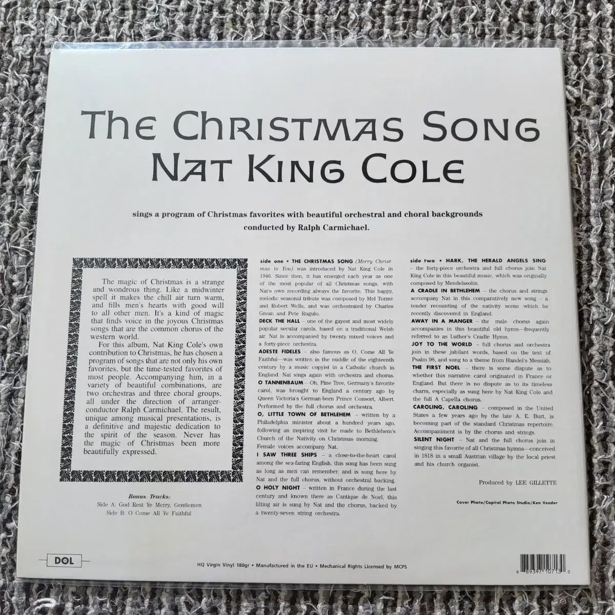 Nat King Cole 냇 킹 콜 크리스마스 앨범 냇킹콜 레드반 LP