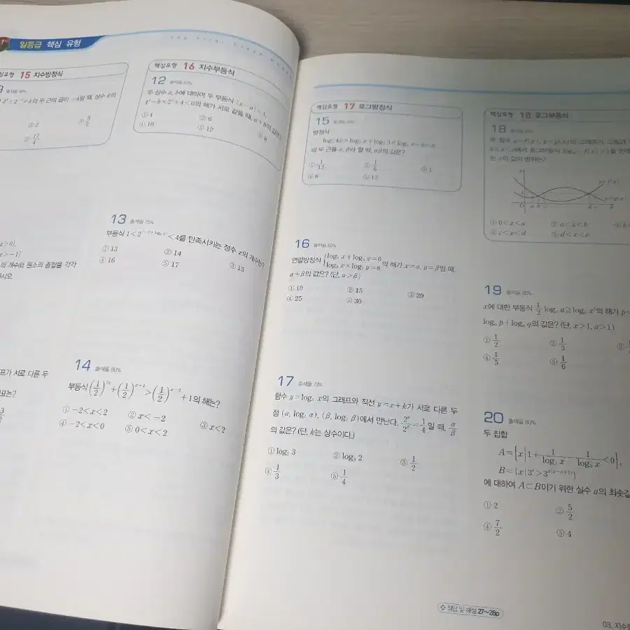 일등급  수학1  새책