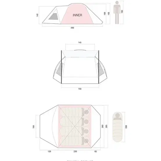 미사용텐트 / 캠퍼니처 미스터 280 텐트 + 플라이