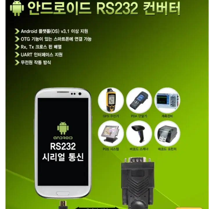 넷메이트 KW-A231 안드로이드 RS232 컨버터(FTDI)(1.8m)