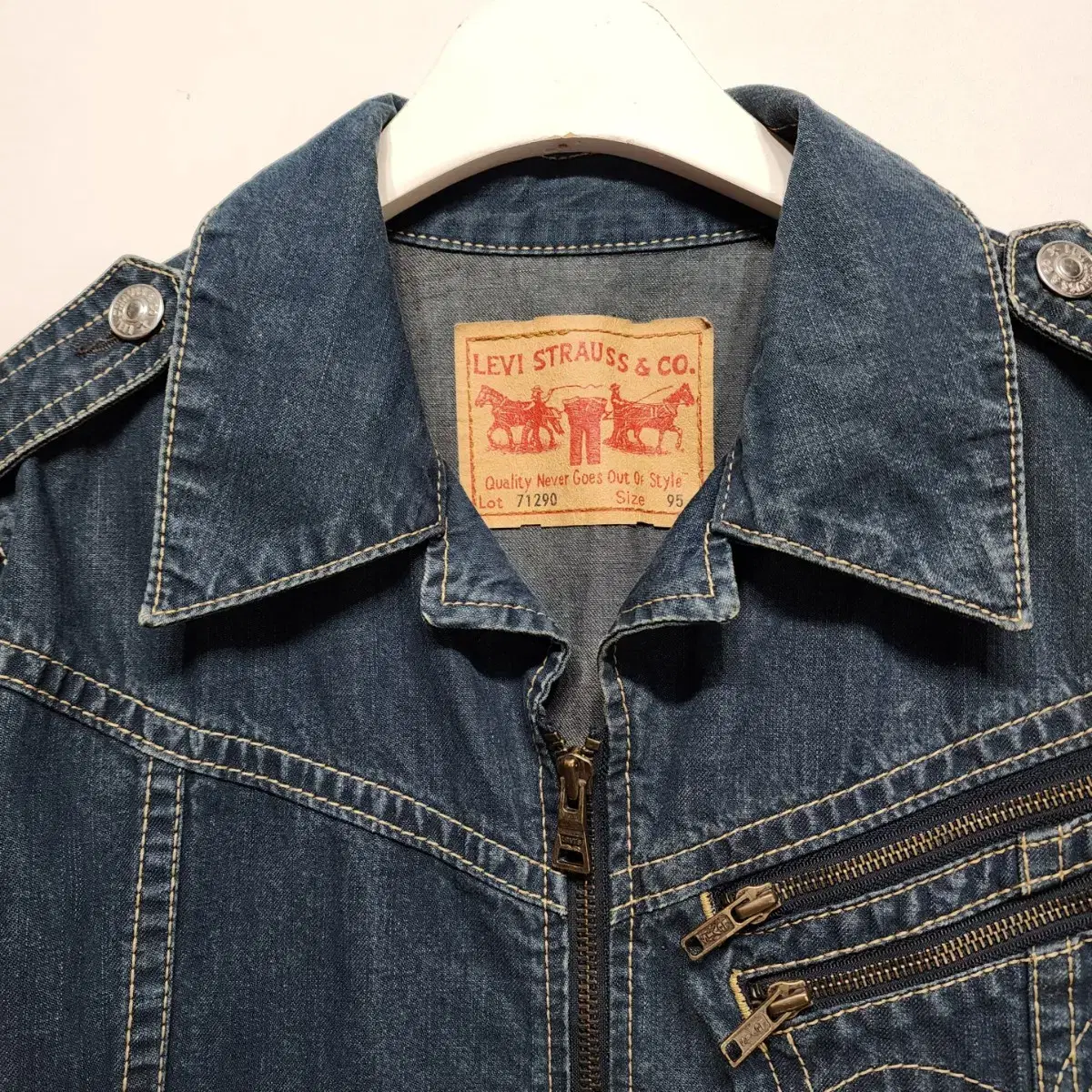 리바이스 LEVIS 데님자켓 바이커자켓 청자켓 M