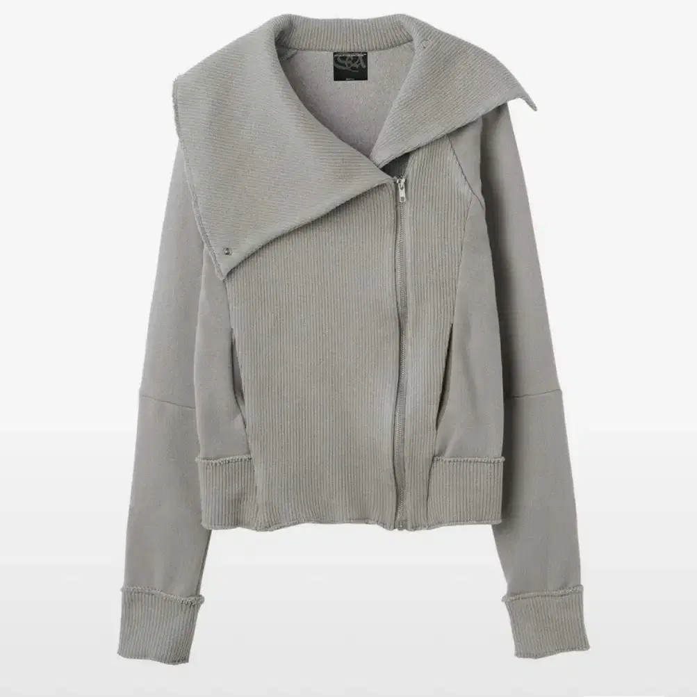 스컬프터 Wide Collared Zip-Up Melange Gray