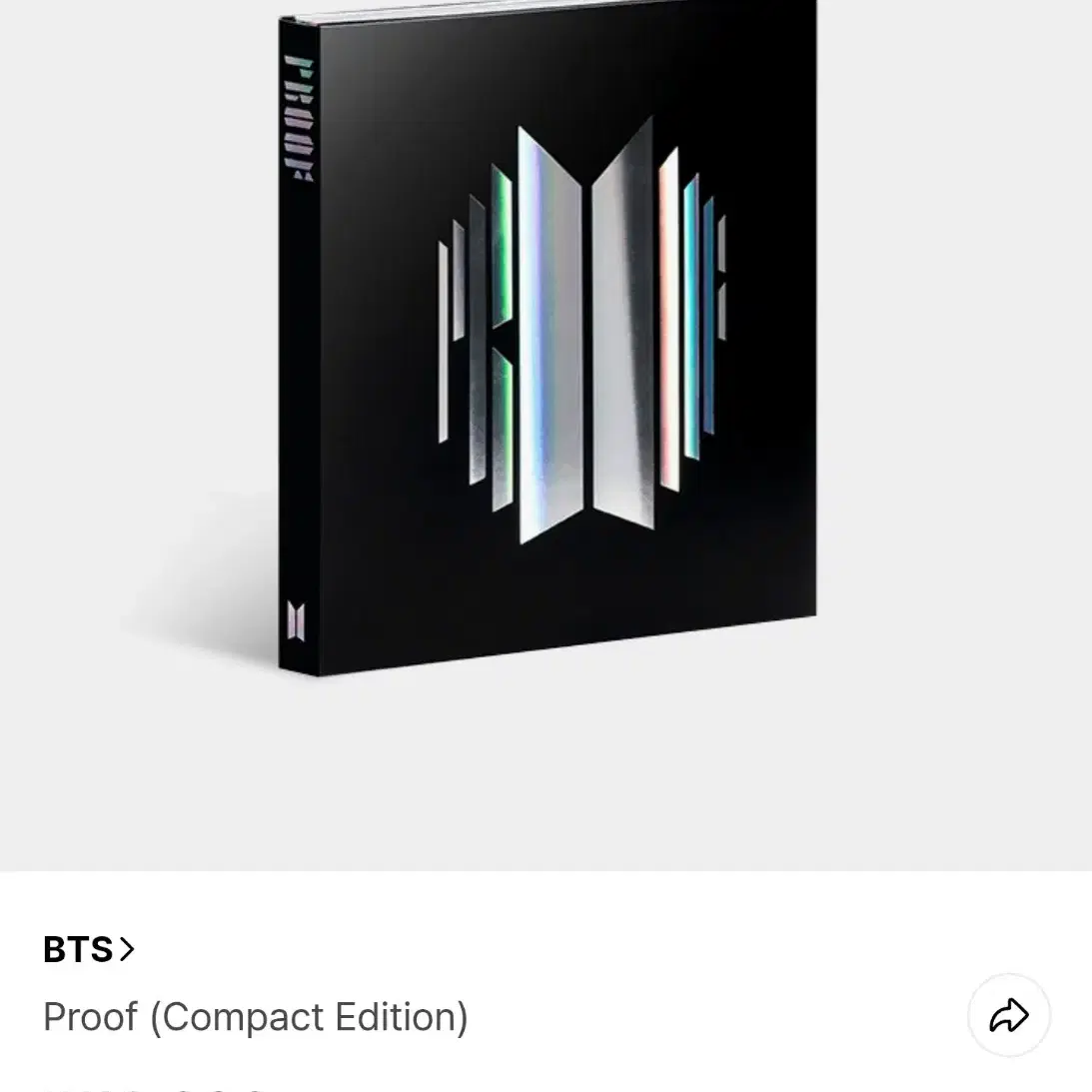 BTS방탄소년단PROOF프루프컴팩트COMPACT 개봉 랜덤제외