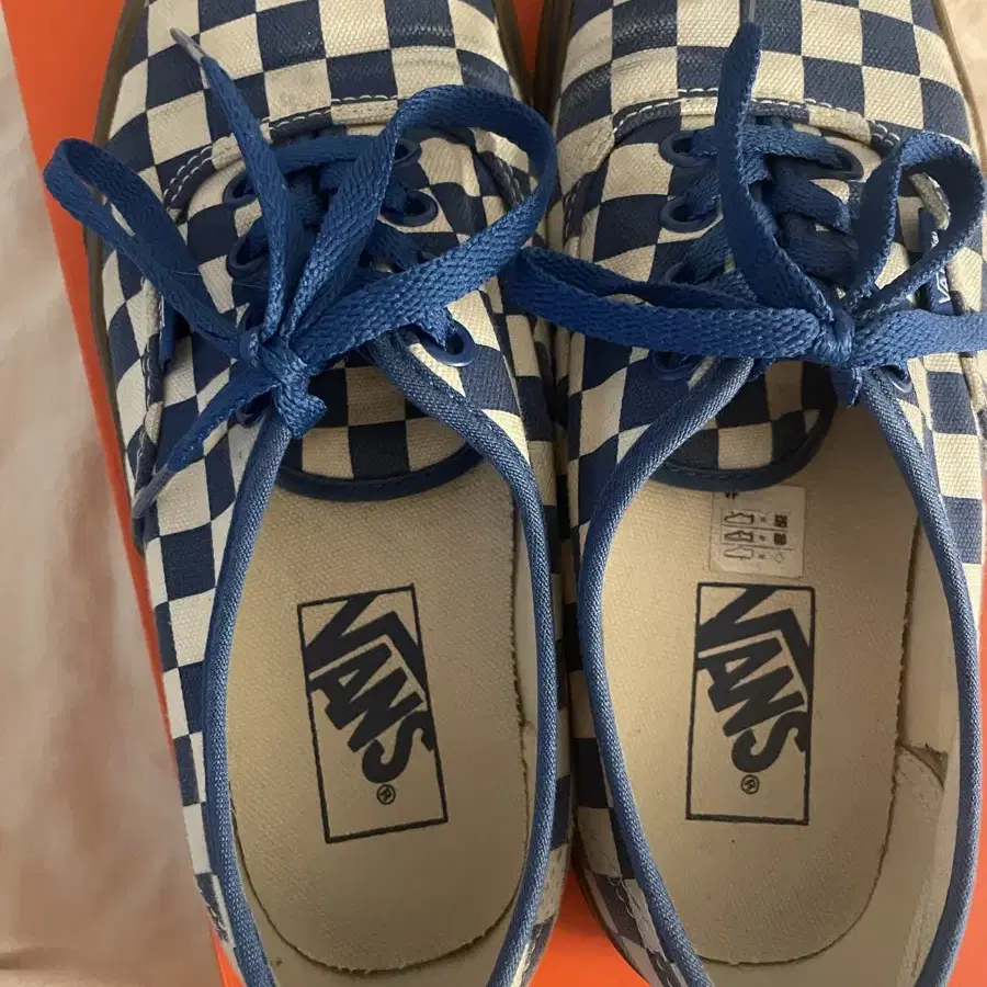 (225) VANS 반스 어센틱 블루 체커보드 검솔