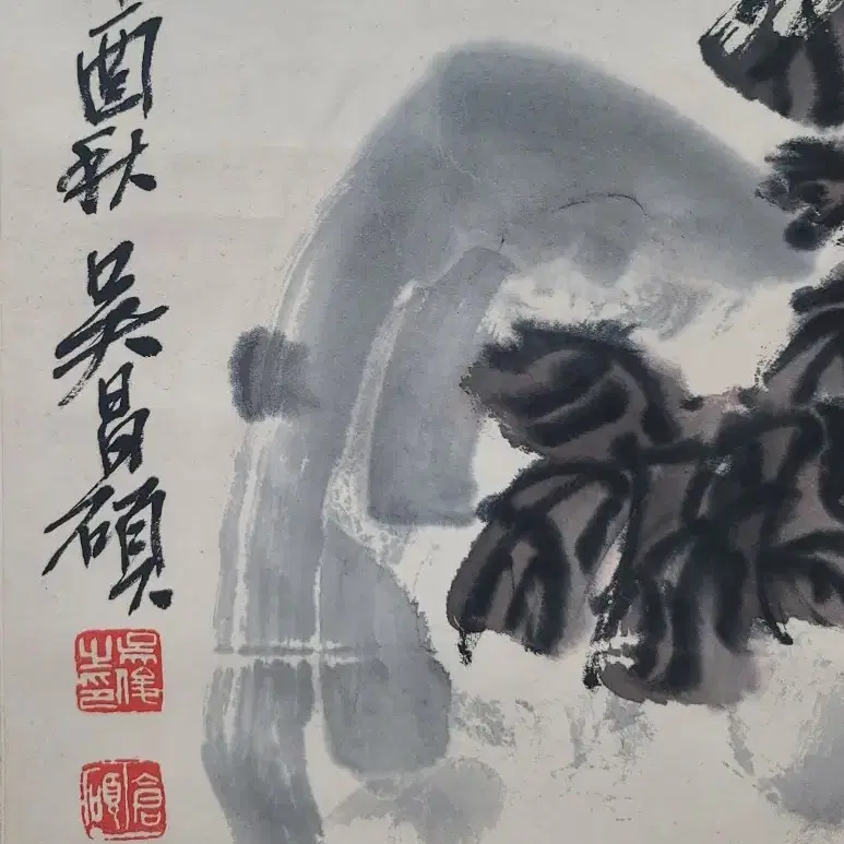 오창석, 석국도  화훼도, 136x34.5cm, 1921년.