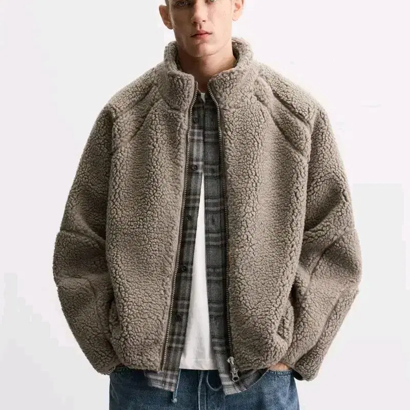 Zara x All Caps Studio Fake Shearling Jumper Fleece Beige