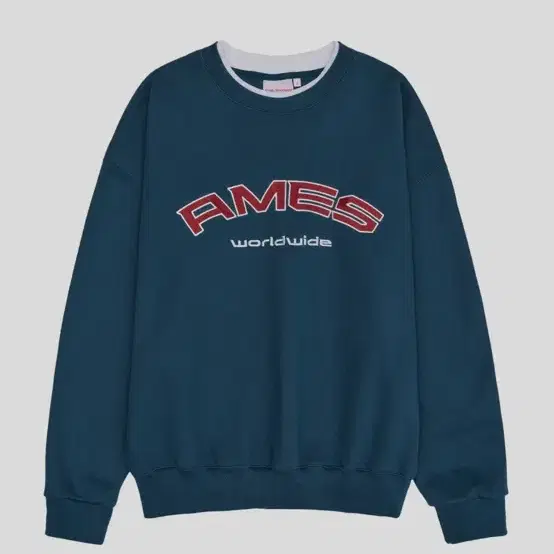 아메스 LAYERED NECK SWEATSHIRT BLUE