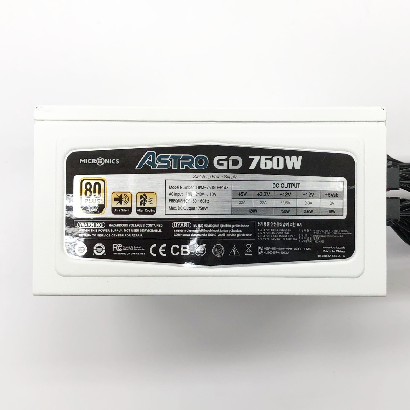 마이크로닉스 ASTRO GD 750W 80PLUS골드 풀모듈러 화이트