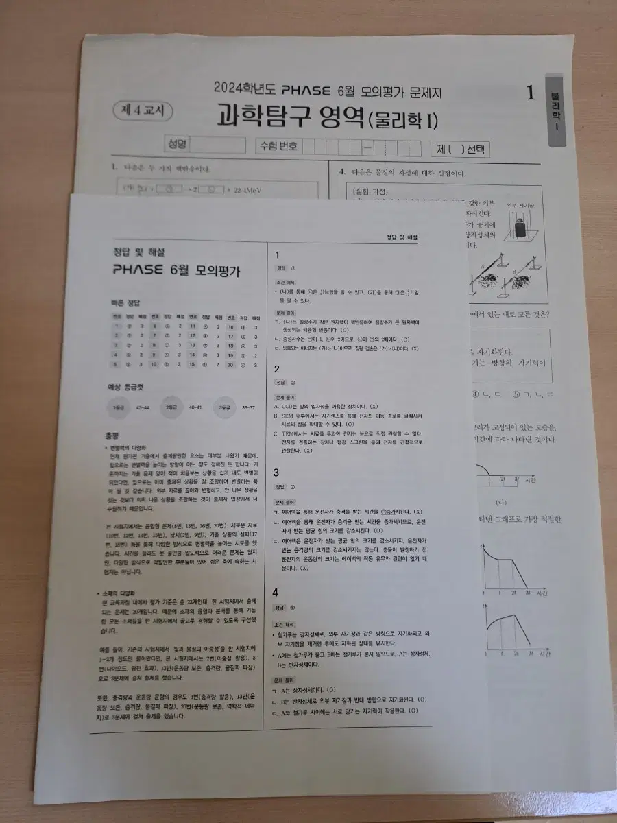 팀 피직스 모의고사 (현정훈 선생님 극찬)