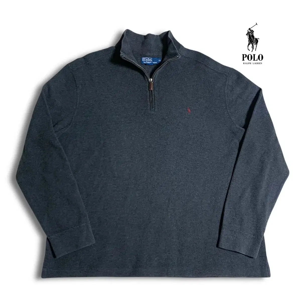 [XL~2XL] Polo half zipup long sleeve