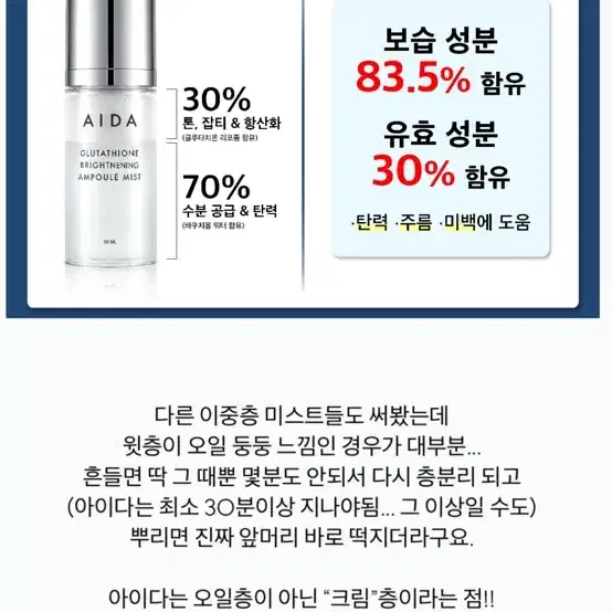 아이다 글루타치온 브라이트닝 앰플 미스트 120mL