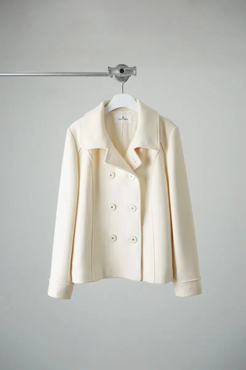 vtg Courreges 화이트 더블 울 자켓 꾸레쥬쿠레주버튼jacket