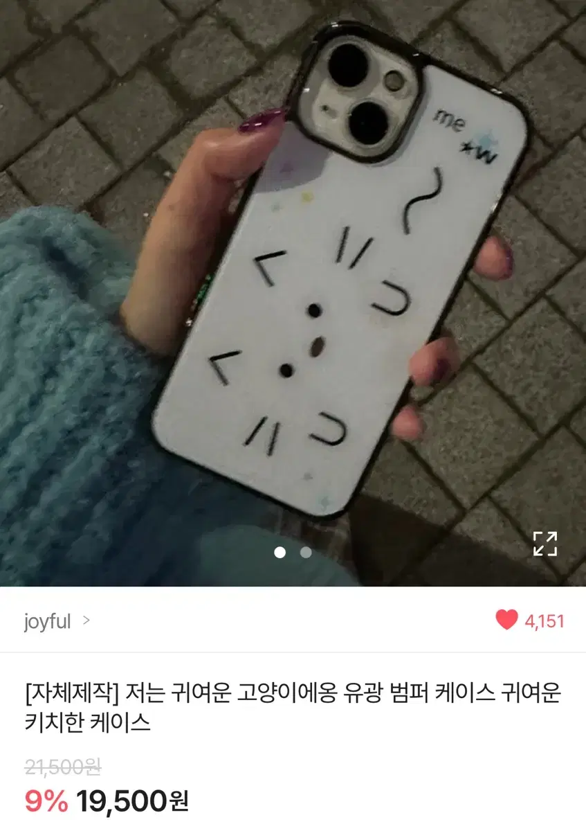 고양이 유광범퍼 케이스 시착 1회 양도합니다