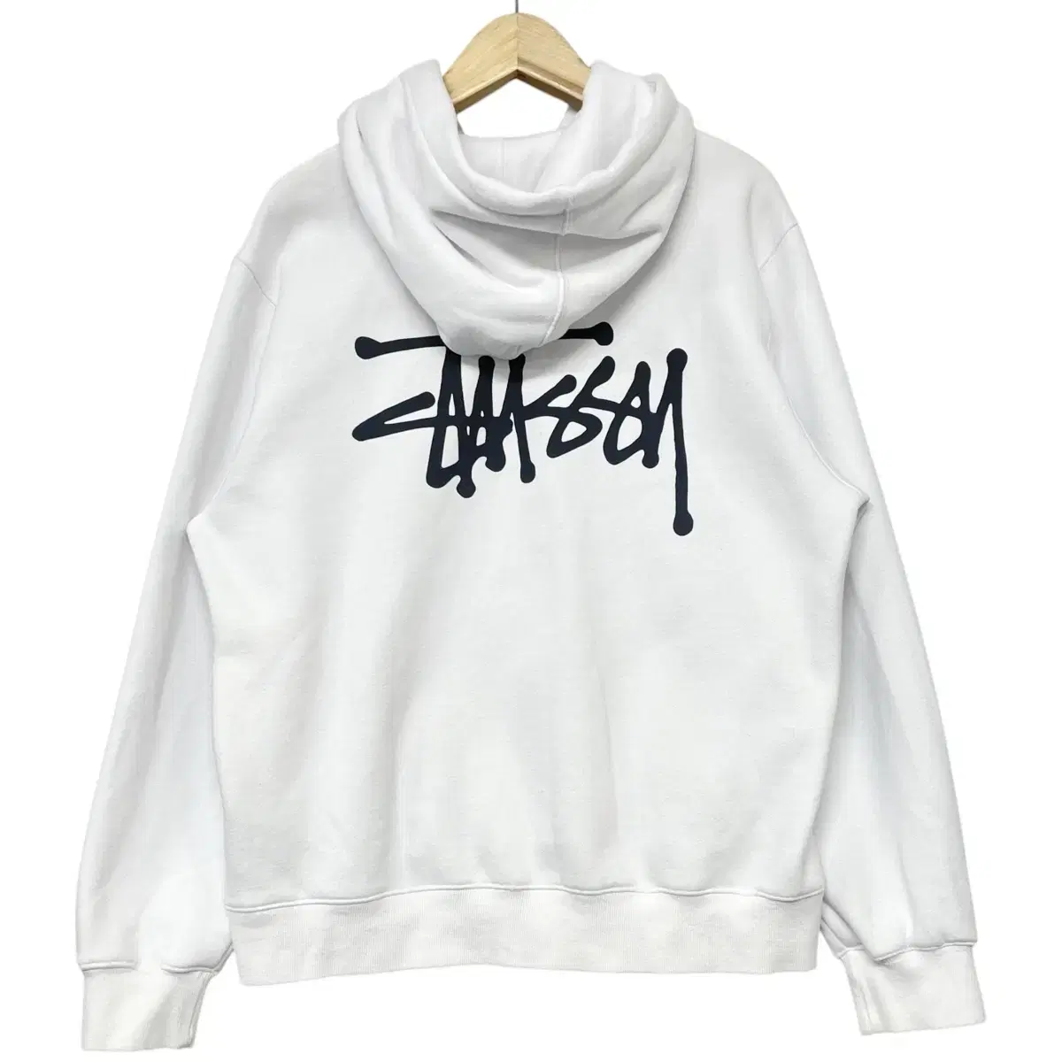 스투시 Stussy 베이직 로고 후드티 화이트