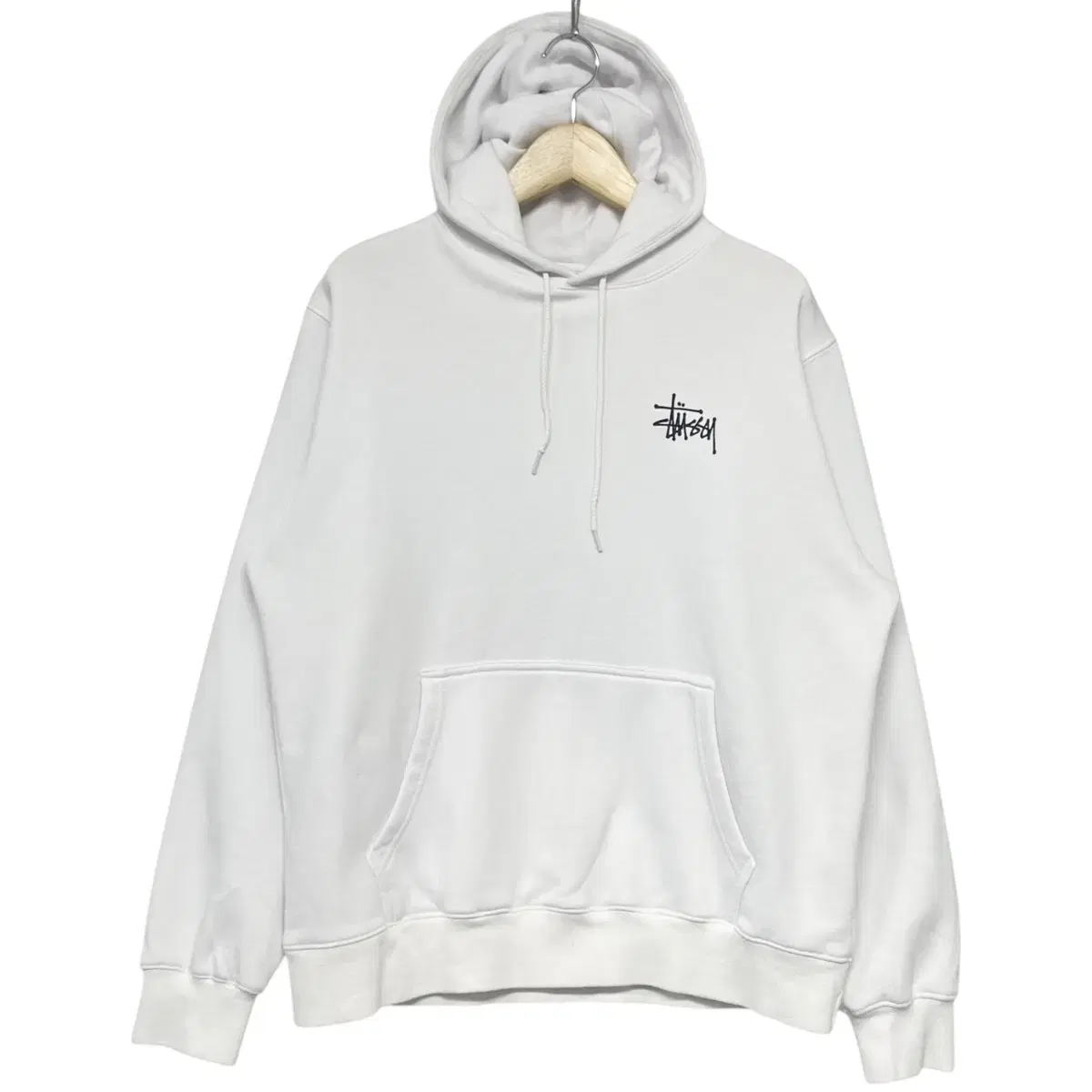 스투시 Stussy 베이직 로고 후드티 화이트