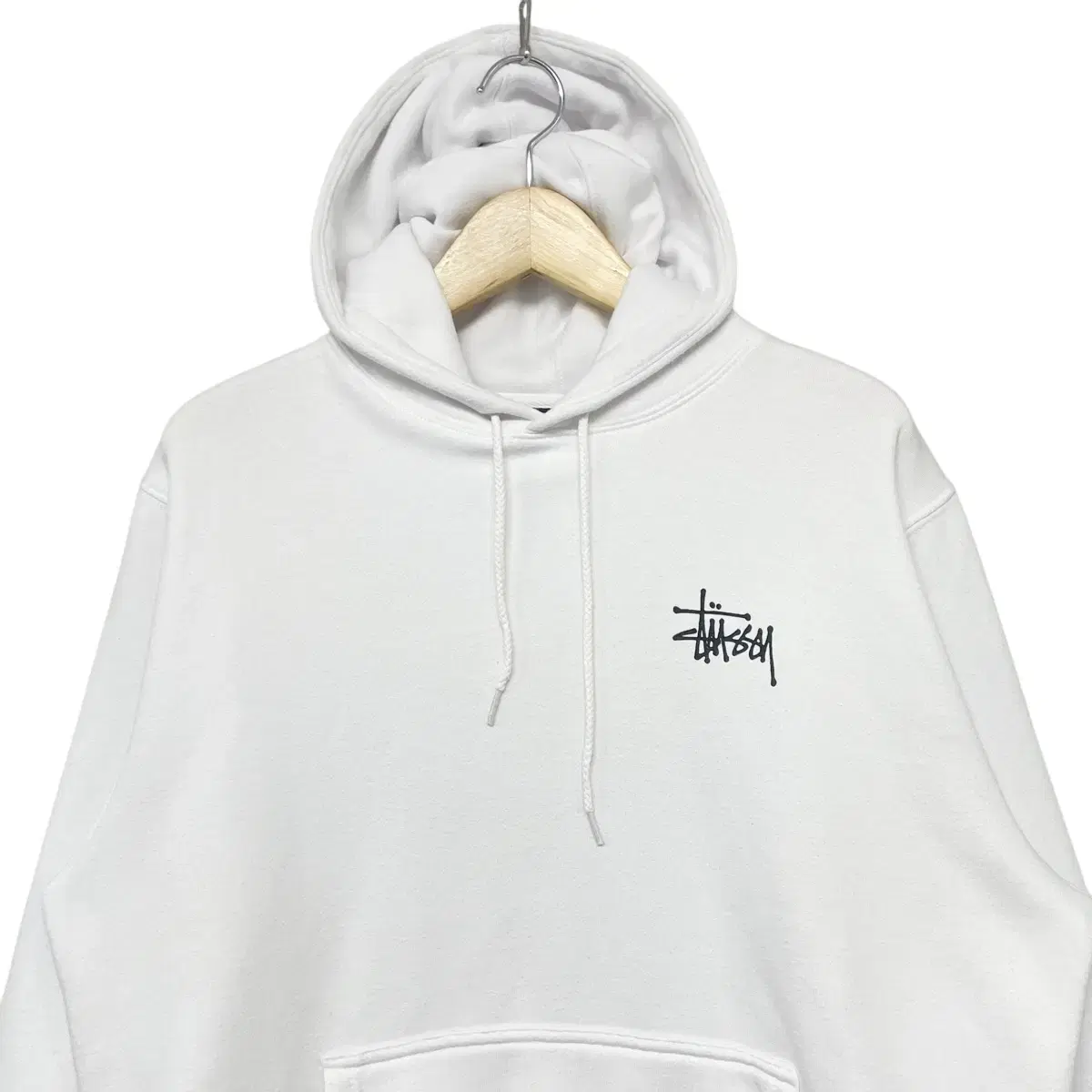 스투시 Stussy 베이직 로고 후드티 화이트