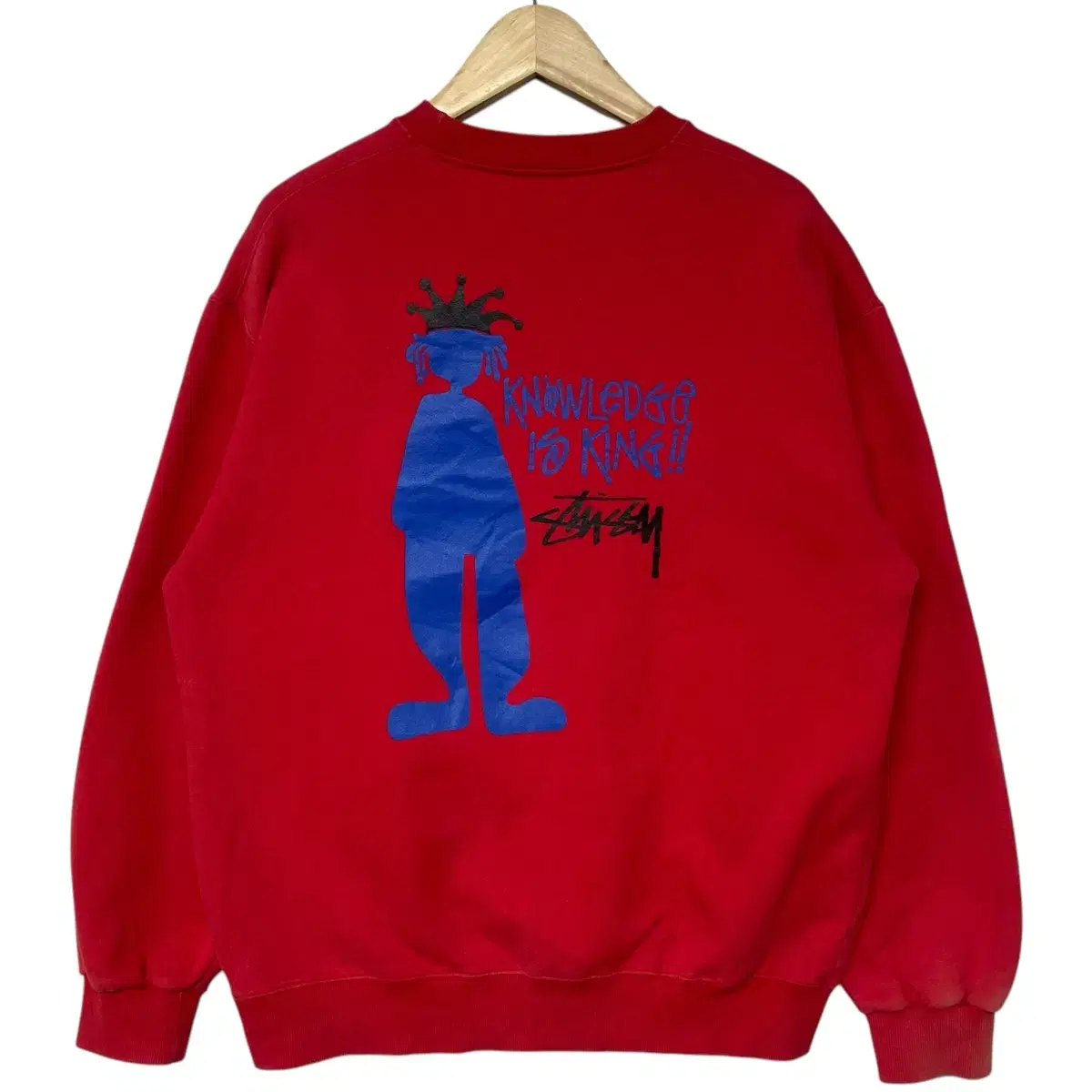 스투시 Stussy 90s 킹 쉐도우맨 크루넥 맨투맨 레드