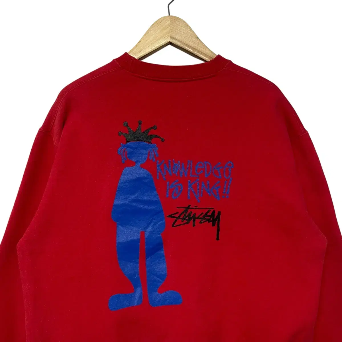 스투시 Stussy 90s 킹 쉐도우맨 크루넥 맨투맨 레드