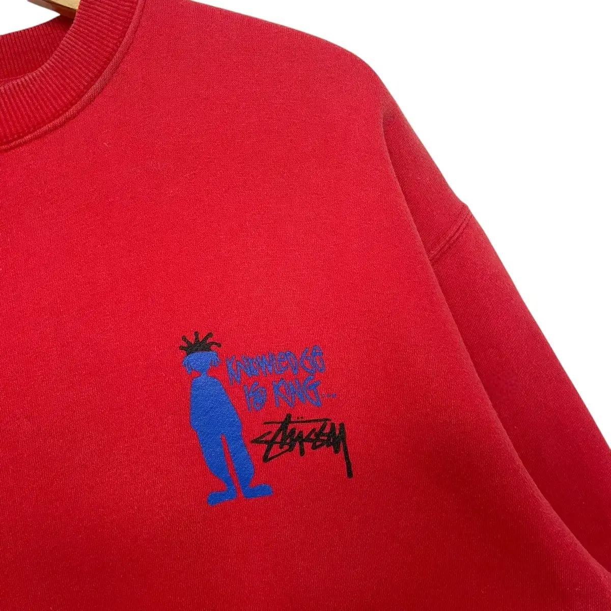 스투시 Stussy 90s 킹 쉐도우맨 크루넥 맨투맨 레드