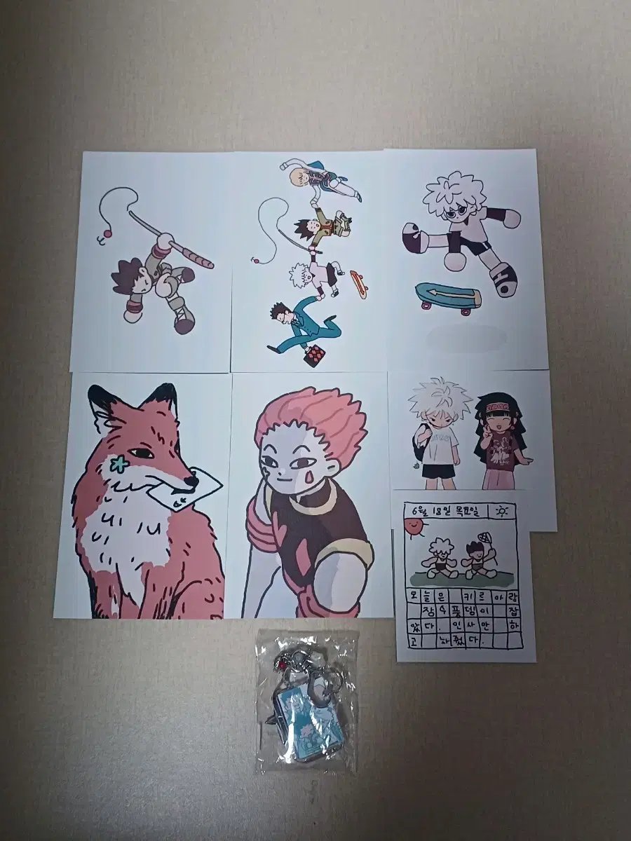 Hunter x Hunter Hunter Hunter unofficial goods gon Kirua Hisoka Postcard + Beads keyring Bulk