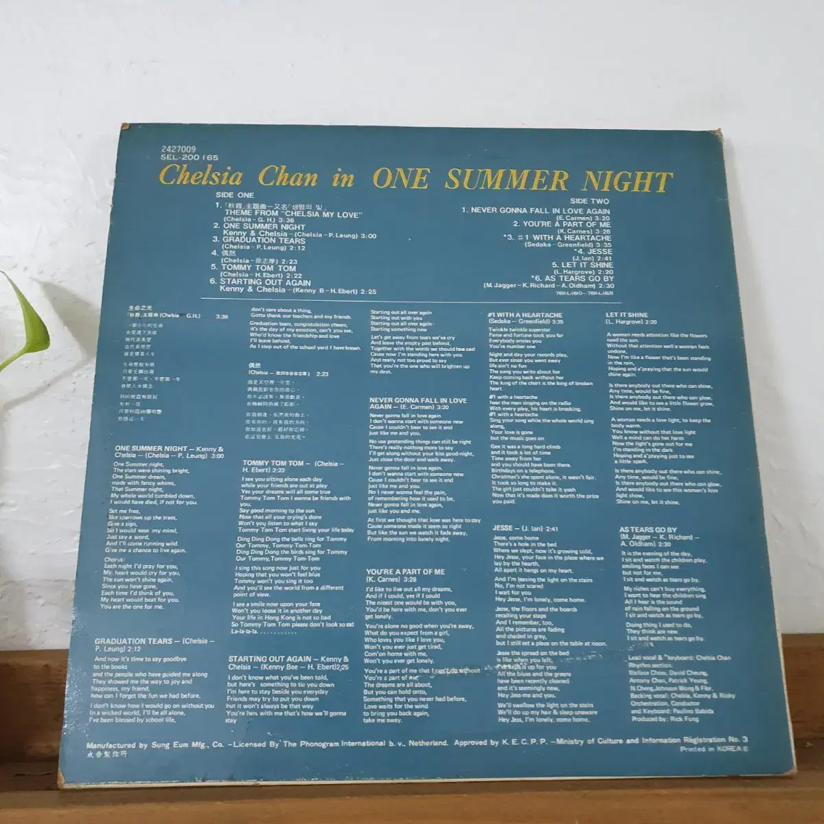 진추하 LP  1976    ONE SUMMER NIGHT