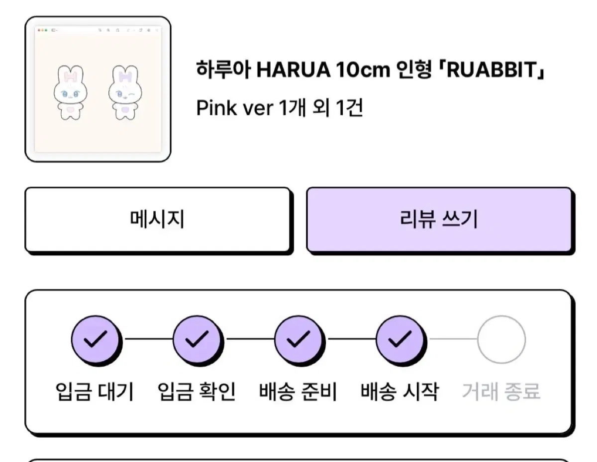 앤팀 하루아 인형 루아빗 핑크 퍼플 풀셋