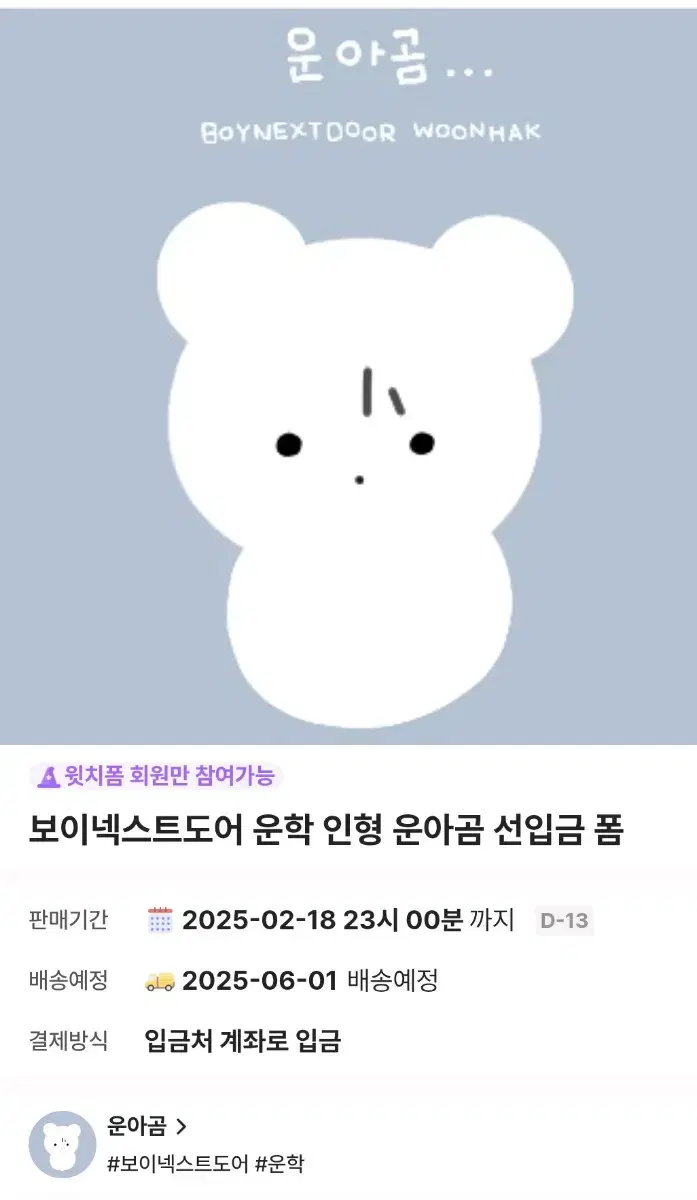 보넥도 비공굿 인형 공구