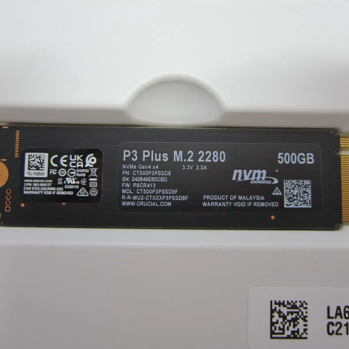 마이크론 Crucial P3 M.2 NVMe 500G