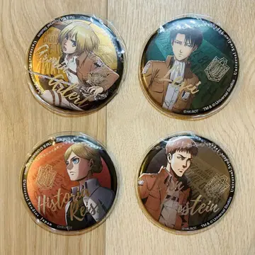 진격의 거인 USJ 한정판 캔뱃지 리바이 아르민 장 히스토리아 4종