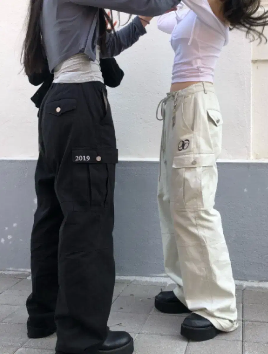 애즈온 taunton string cargo pants 블랙