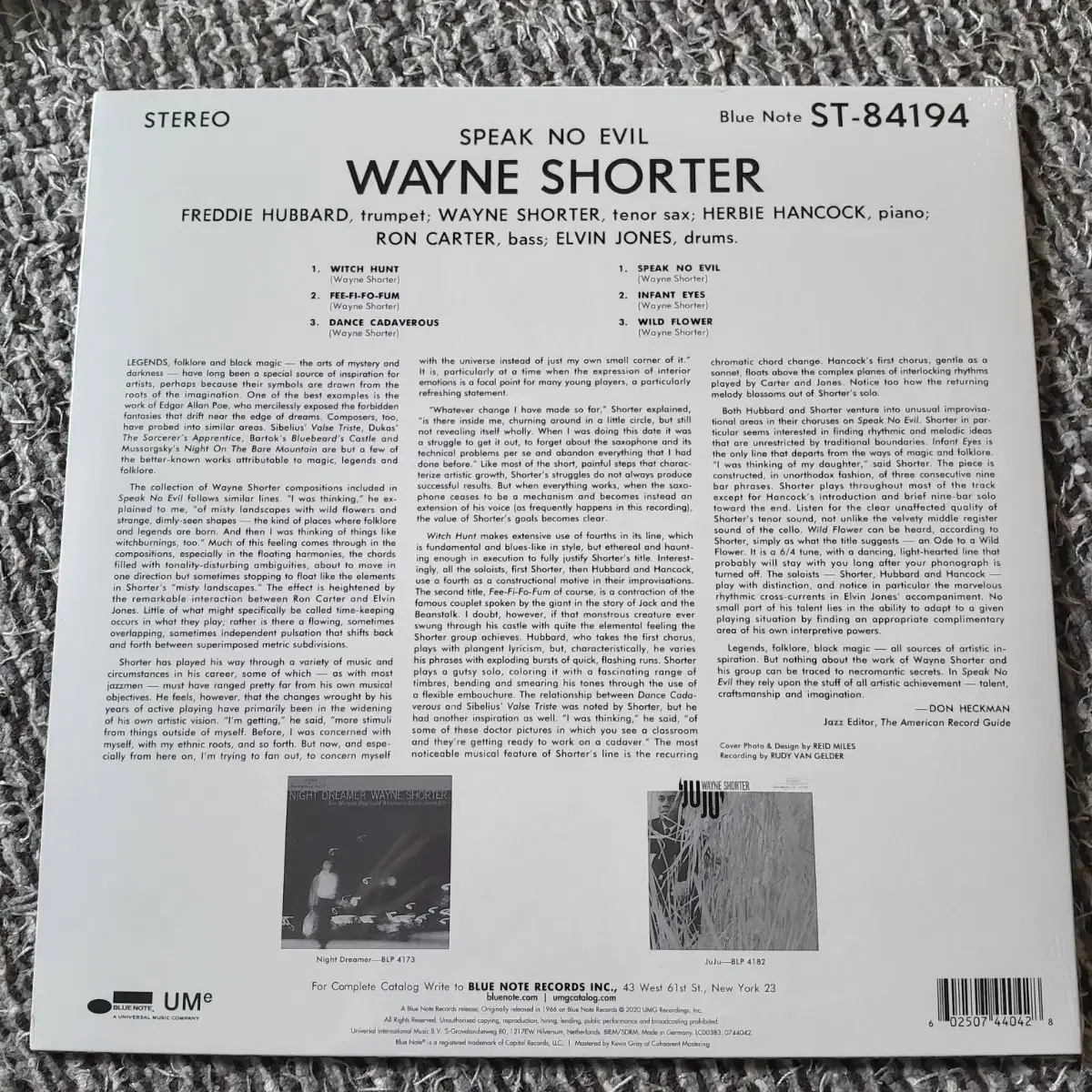 Wayne Shorter 웨인 쇼터 Speak No Evil 블루 노트