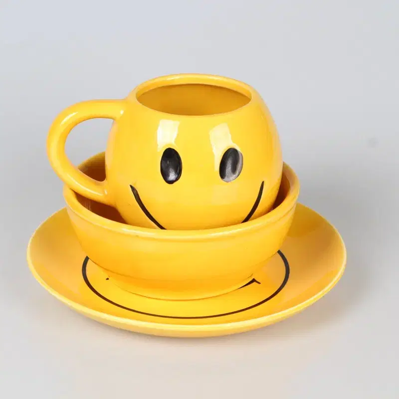 McCoy Pottery Smiley Set 맥코이 스마일 머그 세트